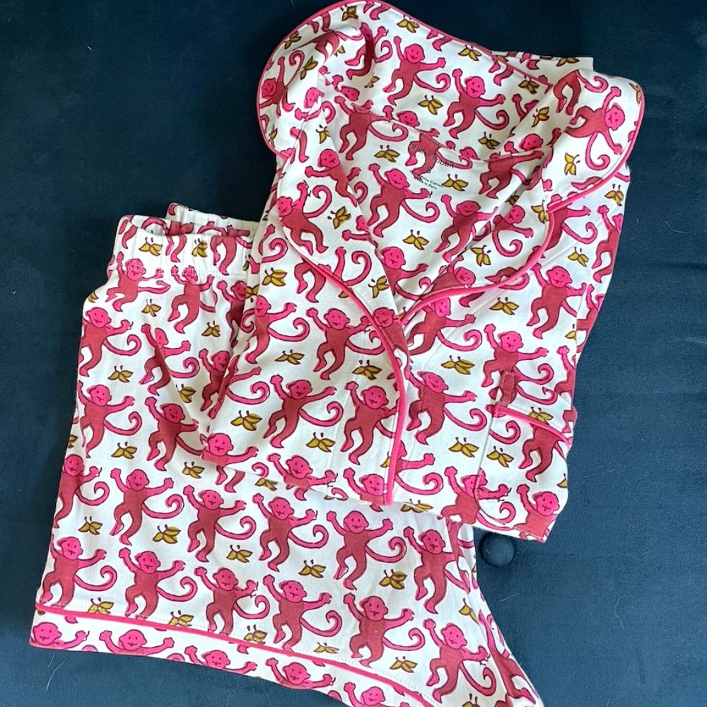 Roller Rabbit Pink Monkey Polo Pajamas